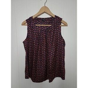 Talbots Ladybug Novelty Print Sleeveless Blouse Tank Top 100% Silk Small Petite